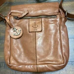 Authentic Harbour 2nd Crossbody Bag - Genuine Leather Cognac